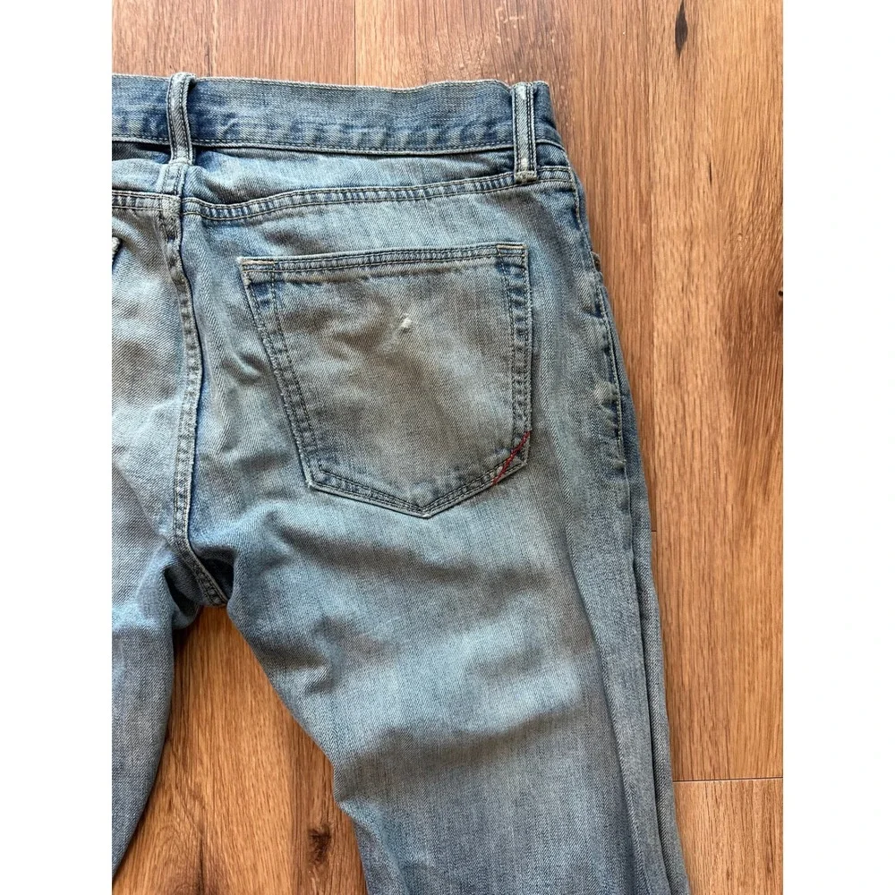 Banana Republic Vintage Straight Jeans Men's‎ 31x34 Blue Distressed 100% Cotton